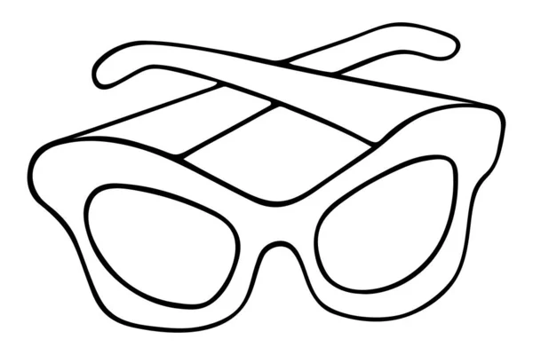 时髦的外观的眼镜 矢量图解 太阳镜 一个孤立的白色背景的轮廓 涂鸦的风格 光学装置 时尚的形状 度假的心情 关于网页设计的想法 — 图库矢量图片