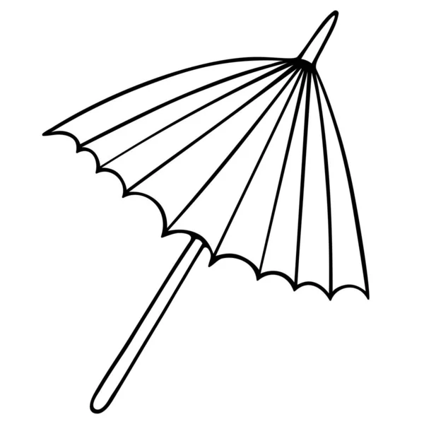 Parapluie Illustration Vectorielle Décrivez Sur Fond Blanc Isolé Style Caniche — Image vectorielle