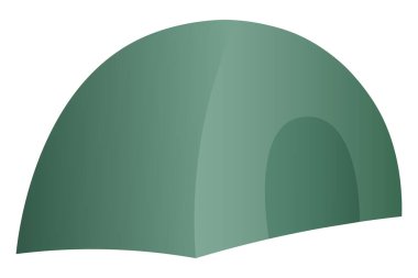 Ormanda kamp yapmak. Vektör çizimi. İzole edilmiş beyaz arka plan. Çadır. Seyahat koşulları. Çatının altında. Branda evi. Doğaya dönüş. Düz stil. Şehirdeki koşuşturmadan uzak bir hafta sonu. Seyahat etme havası. Kamp..