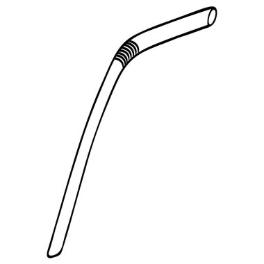 Tazeleyici bir kokteyl içmek için plastik pipet. Robot resim. Vektör hisse senedi çizimi. İzole edilmiş beyaz bir arkaplanda özet geç. Saman içmek. Doodle tarzı. İçkiler için özel aksesuar. Web tasarımı için fikir, menüler.