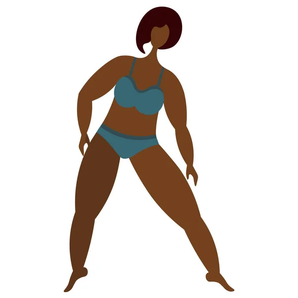 Afro Amerikaans Meisje Bezig Met Aerobics Vector Stock Illustratie Geïsoleerde — Stockvector