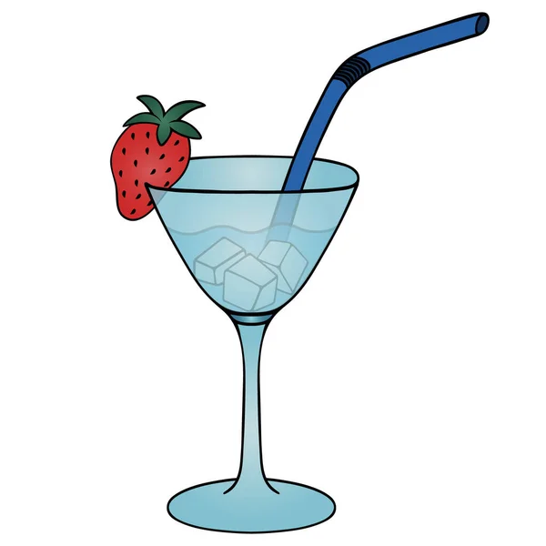 Martini Con Hielo Vaso Con Una Bebida Alcohólica Ilustración Stock — Vector de stock