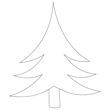 Noel ağacı. Siyah-beyaz çizim. Vektör çizimi. İzole edilmiş beyaz bir arkaplanda özet geç. Çocuklar için boyama kitabı. Kozalaklı ağaç. Web tasarımı için fikir. Bereketli bitki örtüsü. Firavun deseni.