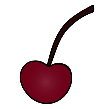 Sulu kirazlar. Olgun çilek. Renkli vektör çizimi. İzole edilmiş beyaz arka plan. Çizgi film tarzı. Serinletici bir kokteyl için dekorasyon. Tatil havası. Alkol içeceği tasarımı. Kiraz. Web tasarımı, menü, çıkartma için fikir.