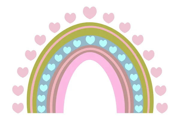 Arco Iris Corazón Motivos Étnicos Estilo Boho Ilustración Vectorial Fondo — Archivo Imágenes Vectoriales