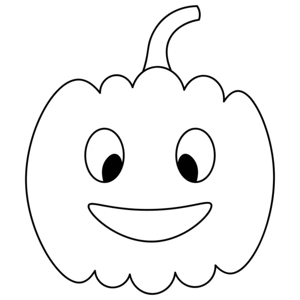 Calabaza Boceto Símbolo Halloween Expresión Facial Sonriente Ilustración Vectorial Libro — Vector de stock