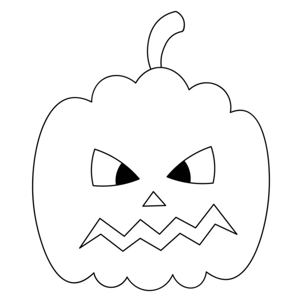 Calabaza Boceto Ominosa Mueca Símbolo Halloween Ilustración Vectorial Libro Para — Vector de stock