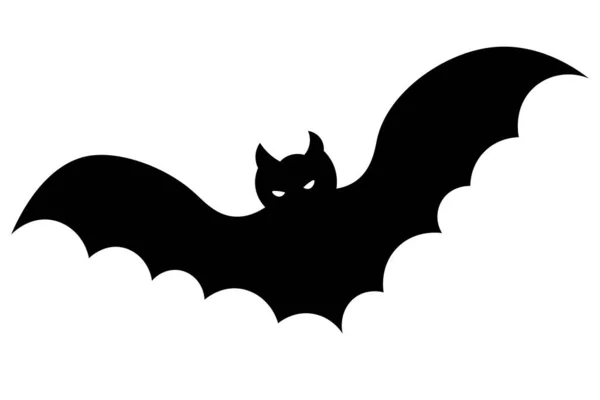 Chauve Souris Silhouette Symbole Halloween Des Yeux Brillants Illustration Vectorielle — Image vectorielle