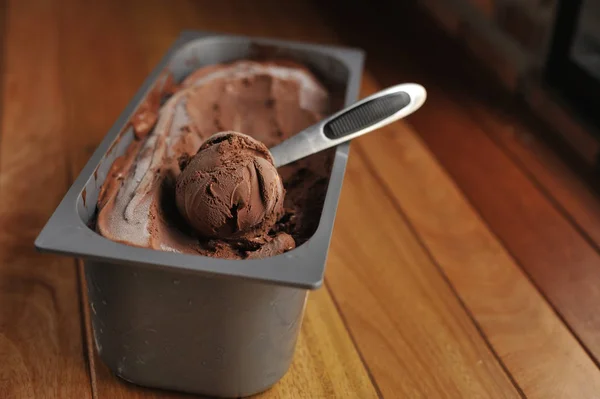 Házi Készítésű Csokoládé Fagylalt Gombóc — Stock Fotó