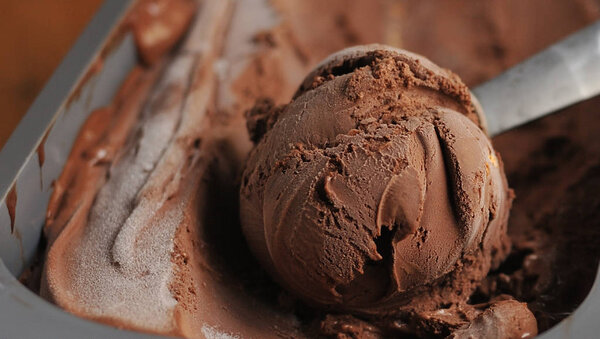Homemade Chocolate ice cream scoop