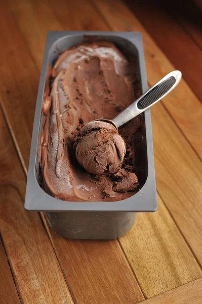 Házi Készítésű Csokoládé Fagylalt Gombóc — Stock Fotó
