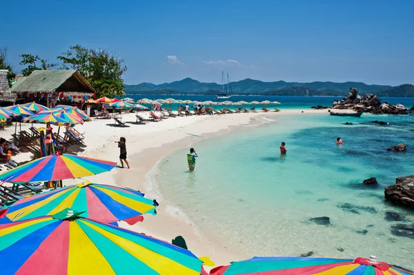 Tropical White Sand Beach Arainst Blue Sky Similan Islands Phuket — Stock Photo, Image