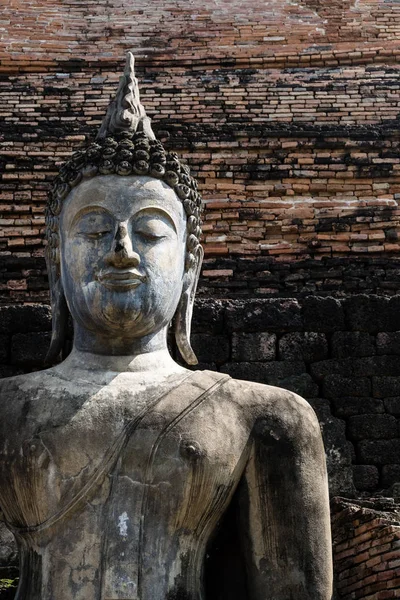 Antigua Estatua Buda Parque Histórico Sukhothai Provincia Sukhothai Tailandia — Foto de Stock