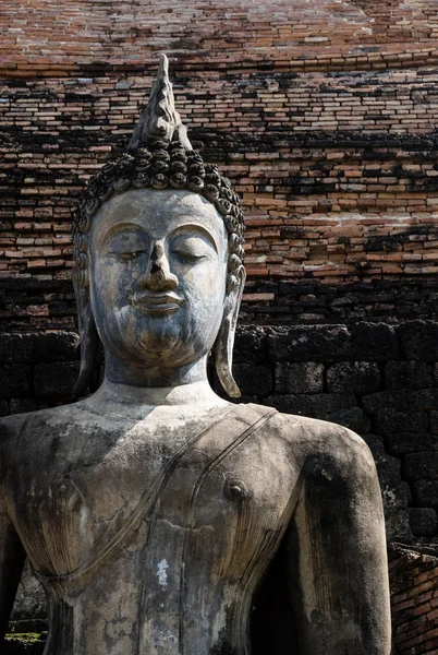 Estátua Buddha Antiga Parque Histórico Sukhothai Província Sukhothai Tailândia — Fotografia de Stock