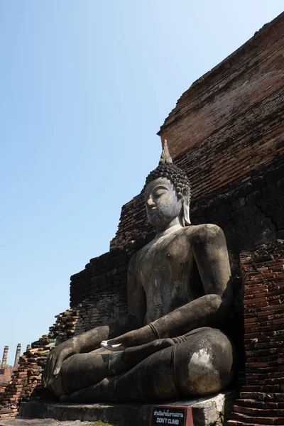 Alte Buddha Statue Sukhothai Historischer Park Provinz Sukhothai Thailand — Stockfoto