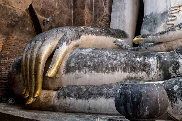 Estátua Buda Antiga Wat Chum Parque Histórico Sukhothai Província Sukhothai — Fotografia de Stock
