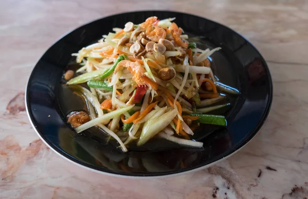 Famosa Comida Tailandesa Ensalada Papaya Servir Con Verduras Que Llamamos — Foto de Stock