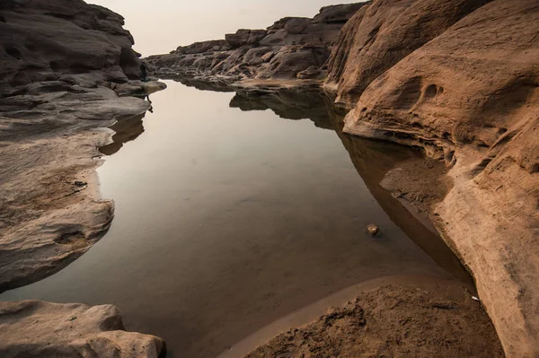 Unseen Sam Pan Bok Grand Canyon Ubon Ratchathani Northeast Thailand — Stock Photo, Image