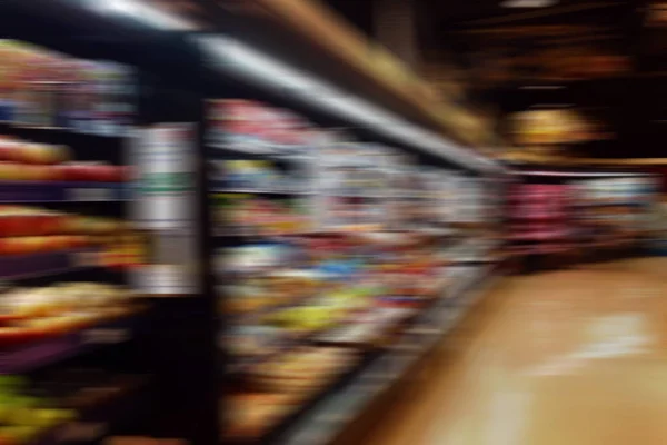 Supermercado desfocado fundo de compras — Fotografia de Stock