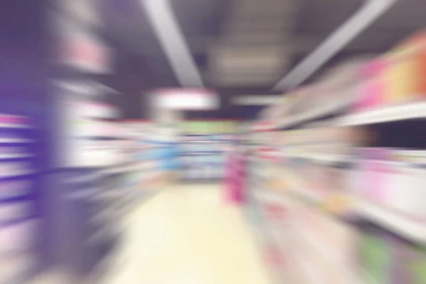 Supermarket blurred  shopping background — Stock Photo, Image