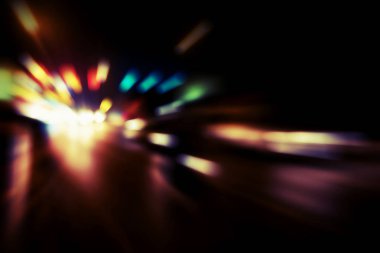 Bulanık Aydınlatma ve gece ışıkları, araç trafik hareket bulanıklığı 