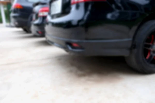 Abstrakte Unschärfe Autos Parken mit Bokeh Licht Hintergrund — Stockfoto