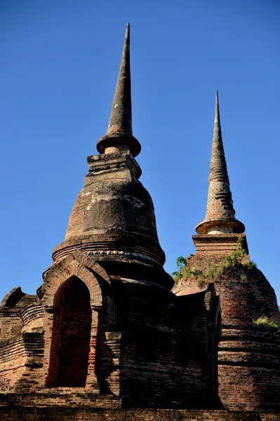 Starověká socha Buddhy. Historický park Sukhothai, Suchhothai — Stock fotografie