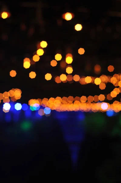 Multicolored defocused bokeh lights background, — Stock Photo, Image