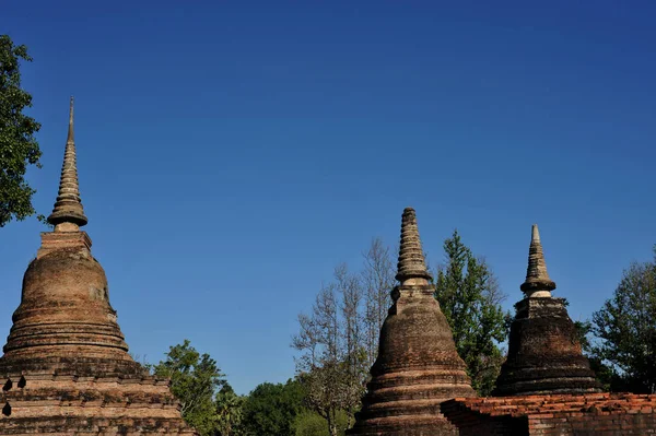 Starověká socha Buddhy. Historický park Sukhothai, Suchhothai — Stock fotografie