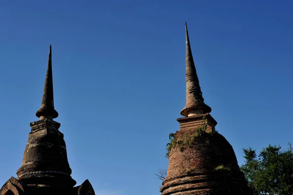 Estátua de buddha antiga. Parque Histórico de Sukhothai, Sukhothai — Fotografia de Stock