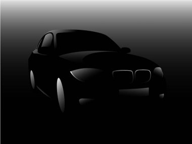 Siluet yan araba. Vektör çizimi