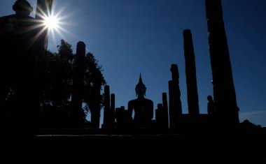 Sukhothai tarihi Park Tayland eski şehir antik