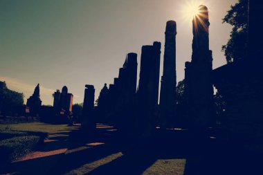 Sukhothai tarihi Park Tayland eski şehir antik 