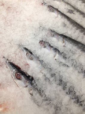 Pazarda taze balık var.