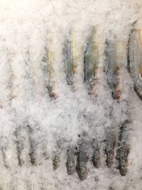 Pazarda taze balık var.