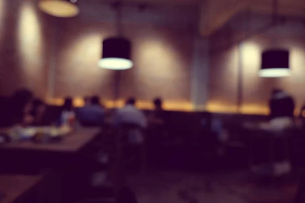 Coffee shop suddig bakgrund med bokeh ljus med vintage filter — Stockfoto