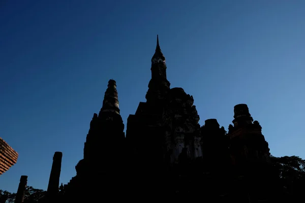 Parque histórico de Sukhothai el casco antiguo de Tailandia Antiguo —  Fotos de Stock