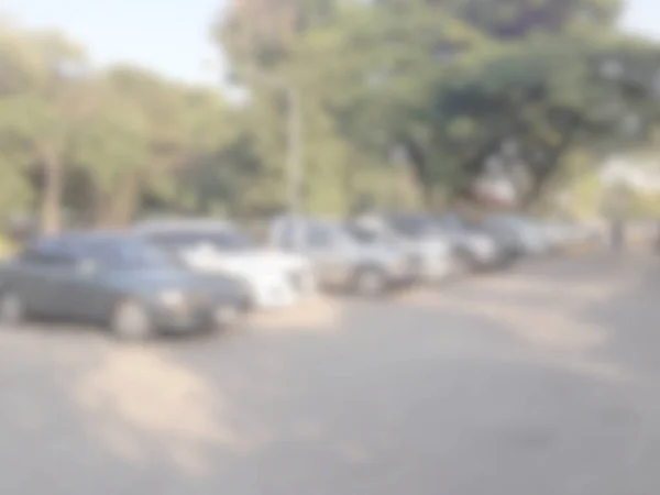 Blurred Car parking Lot at outdoor With White Marking — Stock Photo, Image