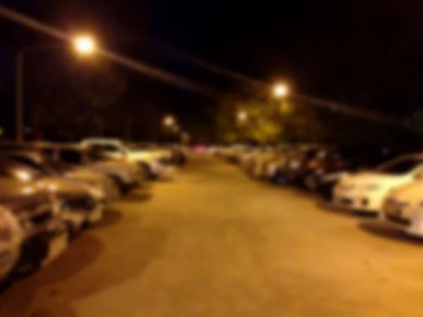 Abstract blur outdoor car parking at night — Stock Photo, Image