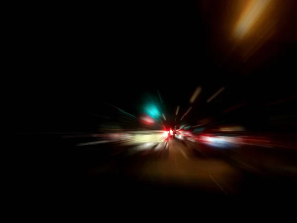 Φόντο θαμπάδα νύχτα κυκλοφοριακή συμφόρηση της κυκλοφορίας ταχύτητας — Φωτογραφία Αρχείου