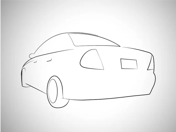 Vector Outlines of sport car back view. Vector illustration