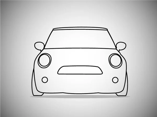 Vector Esbozos de coches clásicos delanteros. Ilustración vectorial — Archivo Imágenes Vectoriales