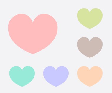 Valentine heart simbol, Pastel Icon Vector.