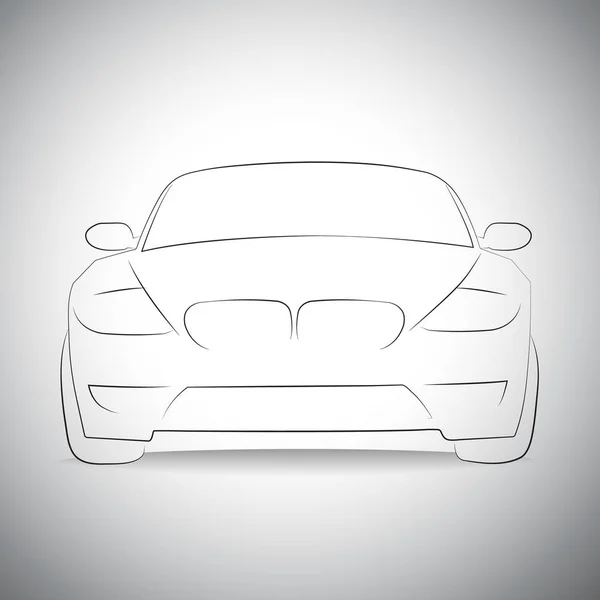 Silhouette der Sportwagen-Frontansicht. Vektorillustration — Stockvektor