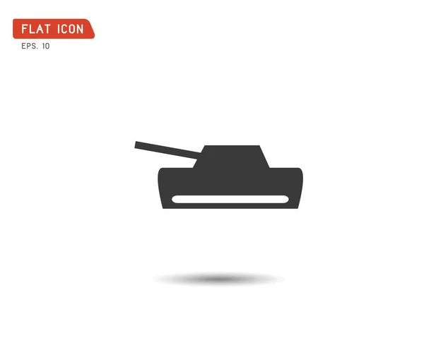 Icono de tanque plano, logo Ejército militar, vector de ilustración — Archivo Imágenes Vectoriales