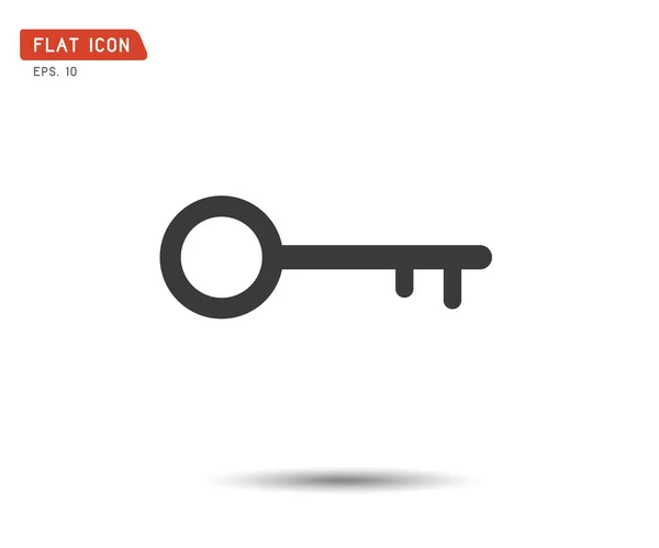 Key Icon piatto, logo stile classico, illustrazione vettoriale — Vettoriale Stock