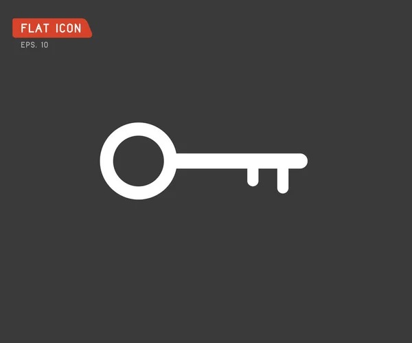 Key Icon piatto, logo stile classico, illustrazione vettoriale — Vettoriale Stock