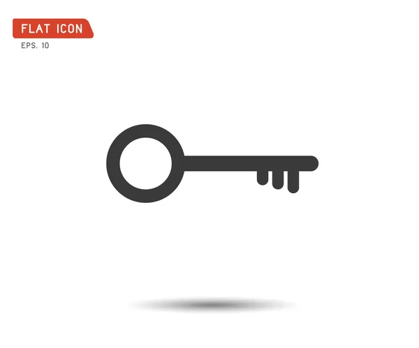 Icono clave plana, logotipo de estilo clásico, ilustración vectorial — Vector de stock