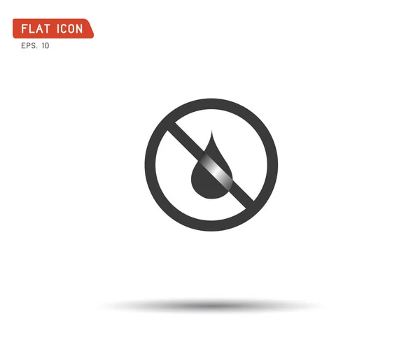 Vattenfall förbjudet, ingen våt logotyp vektor illustration — Stock vektor