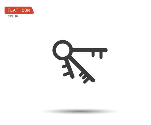 Κλειδί εικονίδιο επίπεδη, λογότυπο κλασικό στυλ, διανυσματική απεικόνιση — Διανυσματικό Αρχείο